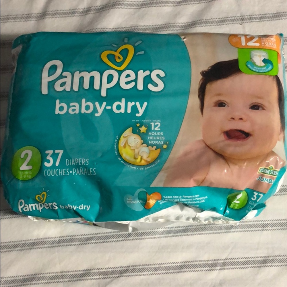 Pampers baby dry - size 2 (12-18lbs) 37 & 42 count